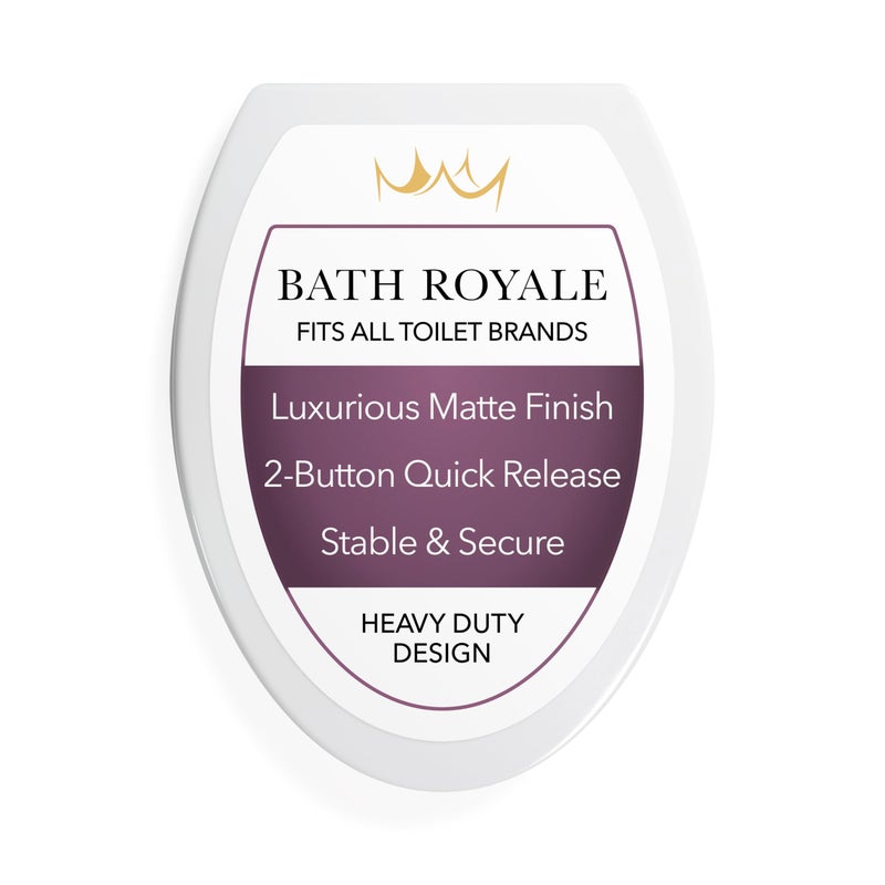 Bath Royale Heavy Duty & Soft Close Toilet Seat Elongated BR237-00 Scratch Resistant, Fits All Toilet Brands, MasterSuite Series - Image 1